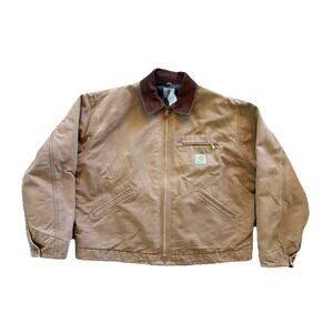 Vintage Workwear Carhartt Detroit Jacket XL Brown Blanket Lined USA 28x26.25